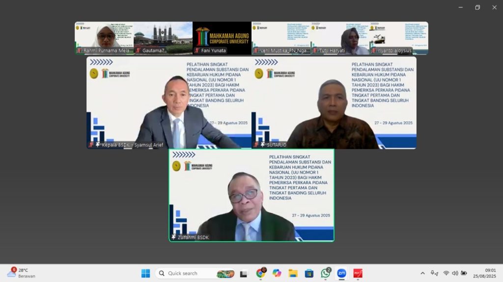 Pelatihan Singkat Pendalaman Substansi dan Kebaruan Hukum Pidana Nasional (UU Nomor 1 Tahun 2023)