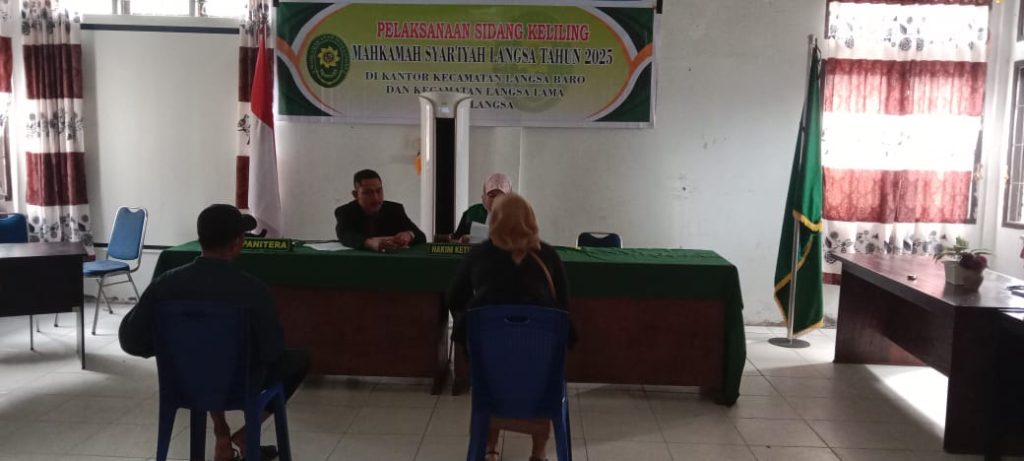 Pelaksanaan Sidang Keliling Mahkamah Syar’iyah Langsa di Kantor Kecamatan Langsa Baro