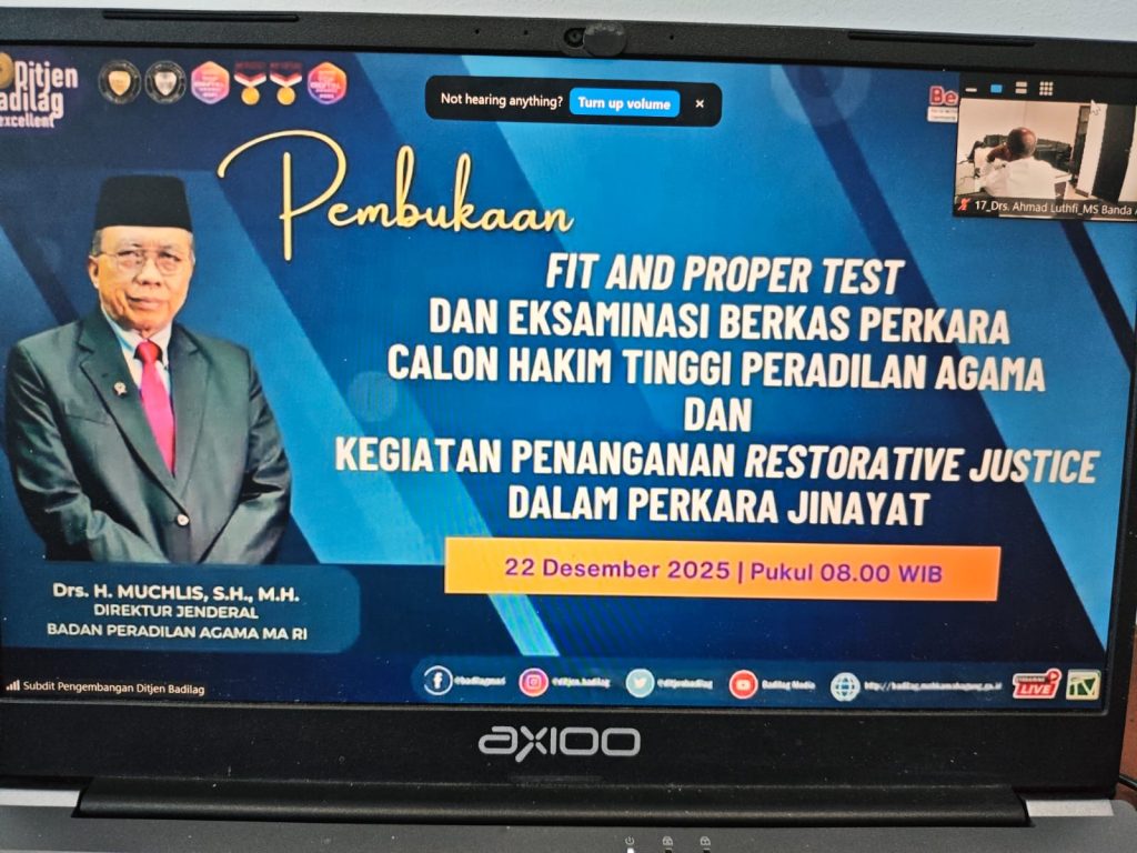 Tingkatkan Kualitas Putusan, Mahkamah Syar’iyah Langsa Ikuti Pembinaan Restorative Justice Perkara Jinayat